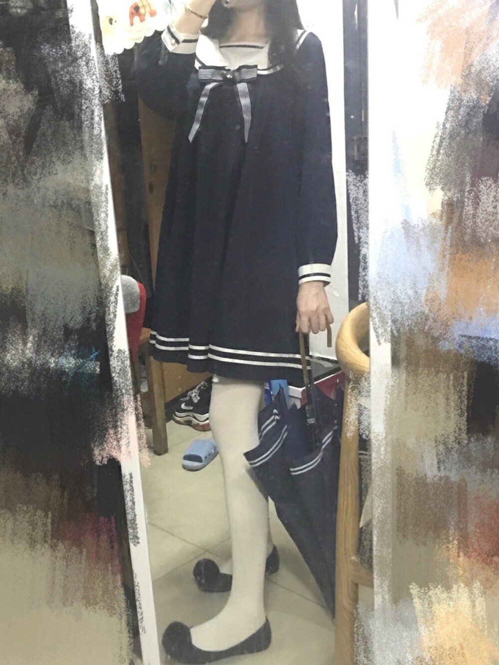 「Amavelのアイテム（ワンピース、ブルー系）」を使った、赤箱さん（レディース・160cm）の夏コーディネートの1枚目の写真