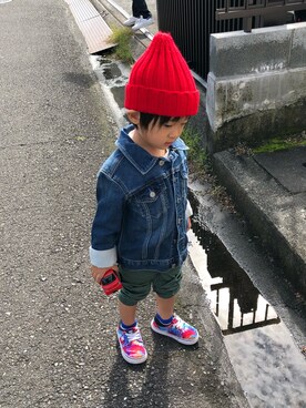 「DC SHOES（ディーシーシューズ）のアイテム（シューズ）」を使った、aito☆hayatoさん（キッズ・110cm）の秋コーディネート