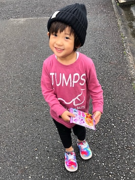 「DC SHOES（ディーシーシューズ）のアイテム（シューズ）」を使った、aito☆hayatoさん（キッズ・110cm）の秋コーディネート