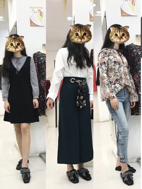 「アイテム（スリッポン）」を使った、是江Nuna不是江Obaさん（レディース・166cm・20代）の春コーディネート