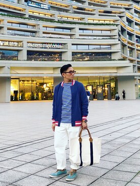 「orcival」｜「アイテム（スタジャン）」を使った、Colorholic manさん（メンズ・172cm）の春コーディネート