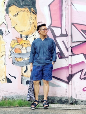 「The Hill-Side（ヒルサイド）のアイテム」を使った、Colorholic manさん（メンズ・172cm）の夏コーディネート