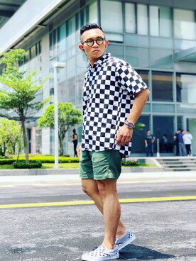 「checkerboard」｜Colorholic manさん（メンズ・172cm）の夏コーディネート