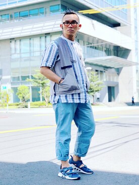 「White Mountaineering」｜「アイテム（その他アウター）」を使った、Colorholic manさん（メンズ・172cm）の秋コーディネート