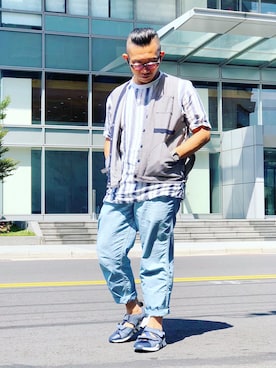 「White Mountaineering」｜「アイテム（その他アウター）」を使った、Colorholic manさん（メンズ・172cm）の秋コーディネート
