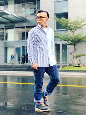 「RED WING（レッドウィング）のアイテム（ローファー）」を使った、Colorholic manさん（メンズ・172cm）の秋コーディネート