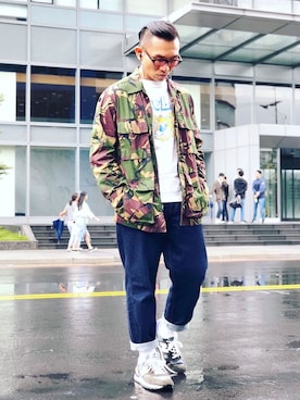 「NEW BALANCE 990」｜「アイテム（ミリタリージャケット）」を使った、Colorholic manさん（メンズ・172cm）の秋コーディネート