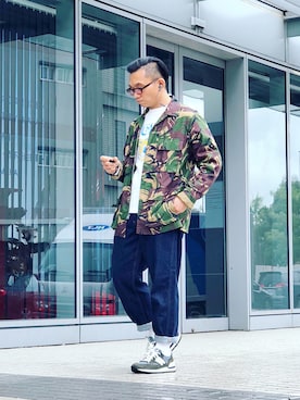 「NEW BALANCE 990」｜「アイテム（ミリタリージャケット）」を使った、Colorholic manさん（メンズ・172cm）の秋コーディネート