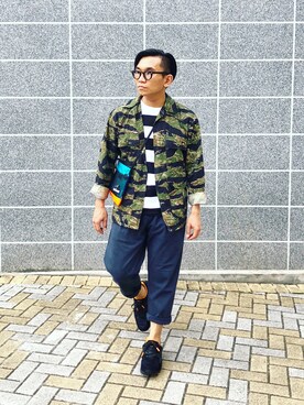 「united arrows」｜「アイテム（ミリタリージャケット）」を使った、Colorholic manさん（メンズ・172cm）の秋コーディネート