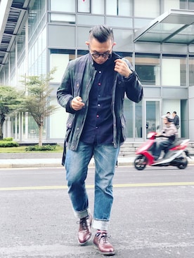 「EDWIN」｜「アイテム（ブルゾン）」を使った、Colorholic manさん（メンズ・172cm）の秋コーディネート