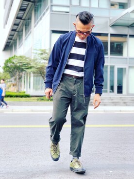 「Carhartt WIP（カーハートダブリューアイピー）のアイテム（シューズ）」を使った、Colorholic manさん（メンズ・172cm）の冬コーディネート