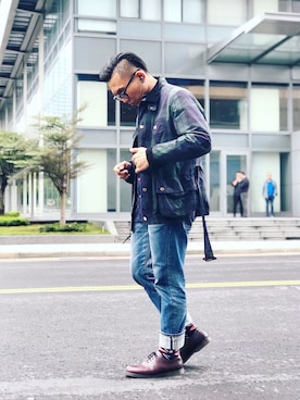 「EDWIN」｜「アイテム（ブルゾン）」を使った、Colorholic manさん（メンズ・172cm）の冬コーディネート