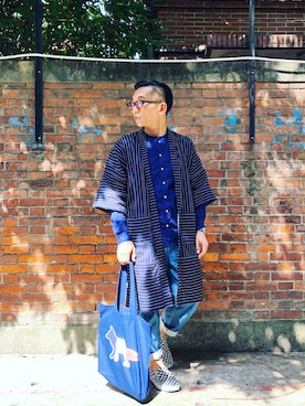「Handmade（ハンドメイド）のアイテム（その他アウター）」を使った、Colorholic manさん（メンズ・172cm）の冬コーディネート