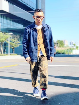 「J.CREW」｜「アイテム（その他アウター）」を使った、Colorholic manさん（メンズ・172cm）の冬コーディネート