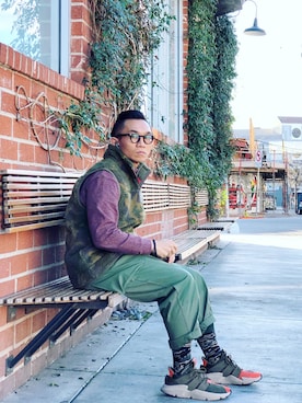 「J.CREW」｜「アイテム（その他アウター）」を使った、Colorholic manさん（メンズ・172cm）の冬コーディネート