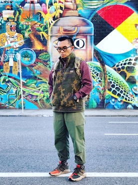 「J.CREW」｜「アイテム（その他アウター）」を使った、Colorholic manさん（メンズ・172cm）の冬コーディネート