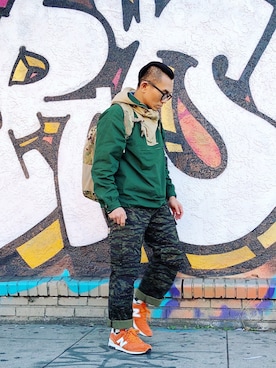 「J.CREW」｜「アイテム（その他アウター）」を使った、Colorholic manさん（メンズ・172cm）の冬コーディネート