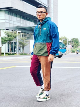 「L.L.Bean（エルエルビーン）のアイテム（マウンテンパーカー）」を使った、Colorholic manさん（メンズ・172cm）の冬コーディネート