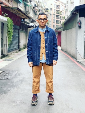 「J.CREW」｜「アイテム（その他アウター）」を使った、Colorholic manさん（メンズ・172cm）の冬コーディネート