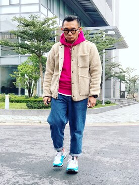 「J.CREW」｜「アイテム（その他アウター）」を使った、Colorholic manさん（メンズ・172cm）の冬コーディネート