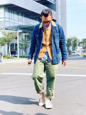 「J.CREW」｜「アイテム（その他アウター）」を使った、Colorholic manさん（メンズ・172cm）の冬コーディネート