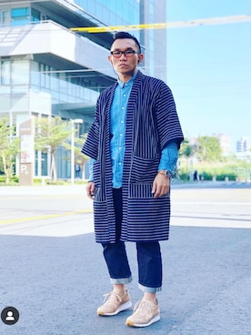 「Handmade（ハンドメイド）のアイテム（その他アウター）」を使った、Colorholic manさん（メンズ・172cm）の冬コーディネート