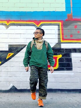 「J.CREW」｜「アイテム（その他アウター）」を使った、Colorholic manさん（メンズ・172cm）の冬コーディネート