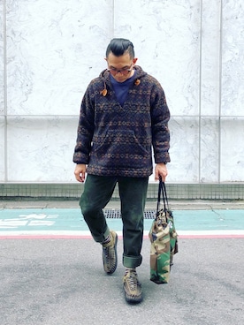 「Epperson Mountaineering（エパーソンマウンテニアリング）のアイテム」を使った、Colorholic manさん（メンズ・172cm）の冬コーディネート