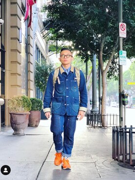 「menswear」｜「アイテム（デニムジャケット）」を使った、Colorholic manさん（メンズ・172cm）の冬コーディネート