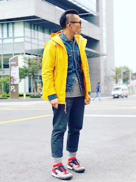 「menswear」｜「アイテム（デニムジャケット）」を使った、Colorholic manさん（メンズ・172cm）の冬コーディネート