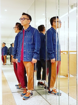 「menswear」｜「アイテム（デニムジャケット）」を使った、Colorholic manさん（メンズ・172cm）の春コーディネート