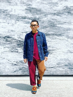 「menswear」｜「アイテム（デニムジャケット）」を使った、Colorholic manさん（メンズ・172cm）の春コーディネート