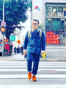 「menswear」｜「アイテム（デニムジャケット）」を使った、Colorholic manさん（メンズ・172cm）の春コーディネート