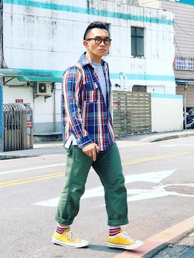 「Stan Ray（スタンレイ）のアイテム（パンツ）」を使った、Colorholic manさん（メンズ・172cm）の春コーディネート