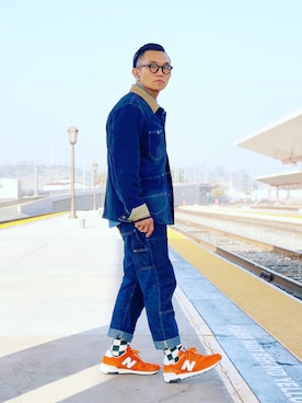 「menswear」｜「アイテム（デニムジャケット）」を使った、Colorholic manさん（メンズ・172cm）の春コーディネート