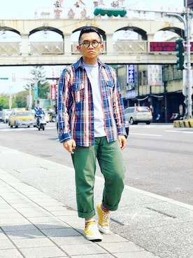 「Stan Ray（スタンレイ）のアイテム（パンツ）」を使った、Colorholic manさん（メンズ・172cm）の春コーディネート