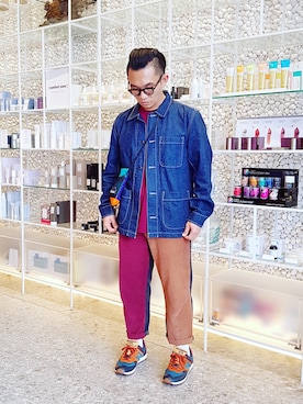 「menswear」｜「アイテム（デニムジャケット）」を使った、Colorholic manさん（メンズ・172cm）の春コーディネート