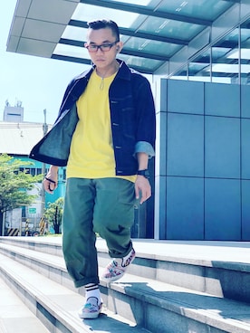 「menswear」｜「アイテム（デニムジャケット）」を使った、Colorholic manさん（メンズ・172cm）の春コーディネート