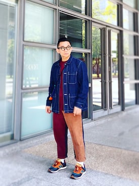 「menswear」｜「アイテム（デニムジャケット）」を使った、Colorholic manさん（メンズ・172cm）の春コーディネート