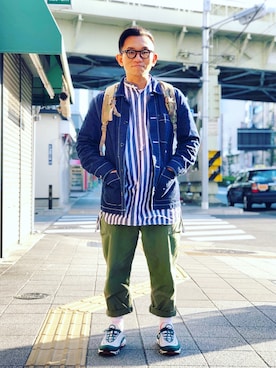 「menswear」｜「アイテム（デニムジャケット）」を使った、Colorholic manさん（メンズ・172cm）の春コーディネート