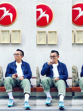 「menswear」｜「アイテム（デニムジャケット）」を使った、Colorholic manさん（メンズ・172cm）の春コーディネート