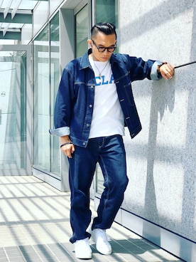 「menswear」｜「アイテム（デニムジャケット）」を使った、Colorholic manさん（メンズ・172cm）の春コーディネート