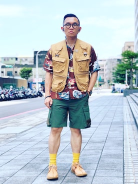 「menswear」｜「アイテム（その他シューズ）」を使った、Colorholic manさん（メンズ・172cm）の春コーディネート