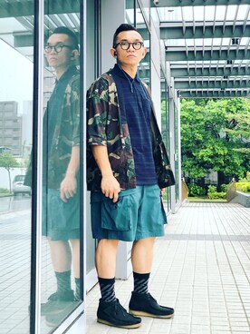 「oqLiq（オークリック）のアイテム（その他アウター）」を使った、Colorholic manさん（メンズ・172cm）の秋コーディネート