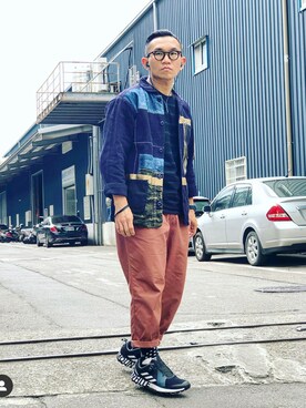 「White Mountaineering」｜「アイテム（ミリタリージャケット）」を使った、Colorholic manさん（メンズ・172cm）の秋コーディネート