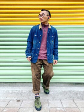 「Carhartt WIP（カーハートダブリューアイピー）のアイテム（シューズ）」を使った、Colorholic manさん（メンズ・172cm）の秋コーディネート