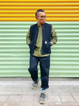 「Carhartt WIP（カーハートダブリューアイピー）のアイテム（その他アウター）」を使った、Colorholic manさん（メンズ・172cm）の秋コーディネート