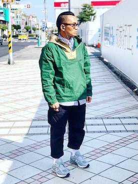 「J.CREW」｜「アイテム（その他アウター）」を使った、Colorholic manさん（メンズ・172cm）の冬コーディネート