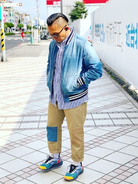 「menswear」｜「アイテム（デニムジャケット）」を使った、Colorholic manさん（メンズ・172cm）の冬コーディネート