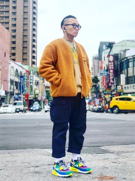 「J.CREW」｜「アイテム（その他アウター）」を使った、Colorholic manさん（メンズ・172cm）の冬コーディネート